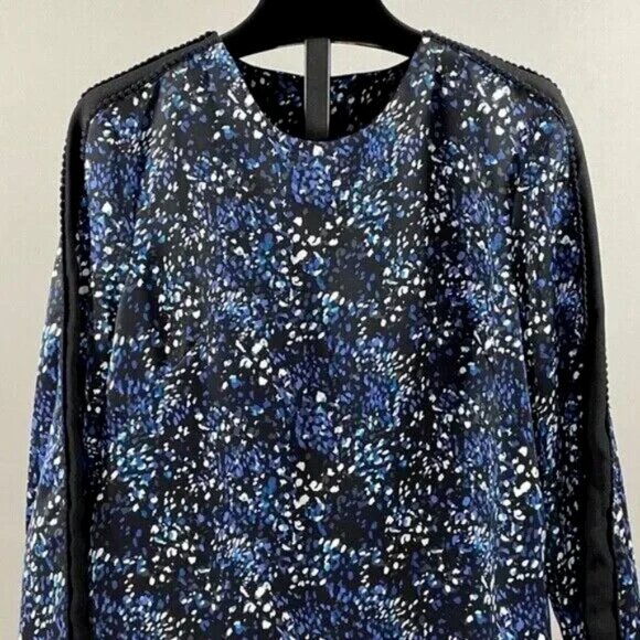 NEW Banana Republic Dress Womens 6 black blue flecked shift loose classic - Picture 2 of 10